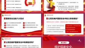 红色精典风国家安全教育日PPT模板