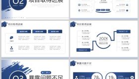 蓝色商务风“逆风领航向阳而生”部门项目工作汇报总结PPT模板