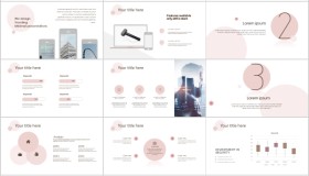 粉色简洁淡雅风格PPT模板