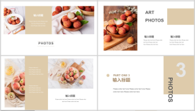 棕色绿植盆栽摄影背景的文艺画册PPT模板