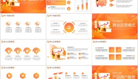 橙色矢量剪切画背景的“智慧金融”金融理财竞品分析报告PPT模板