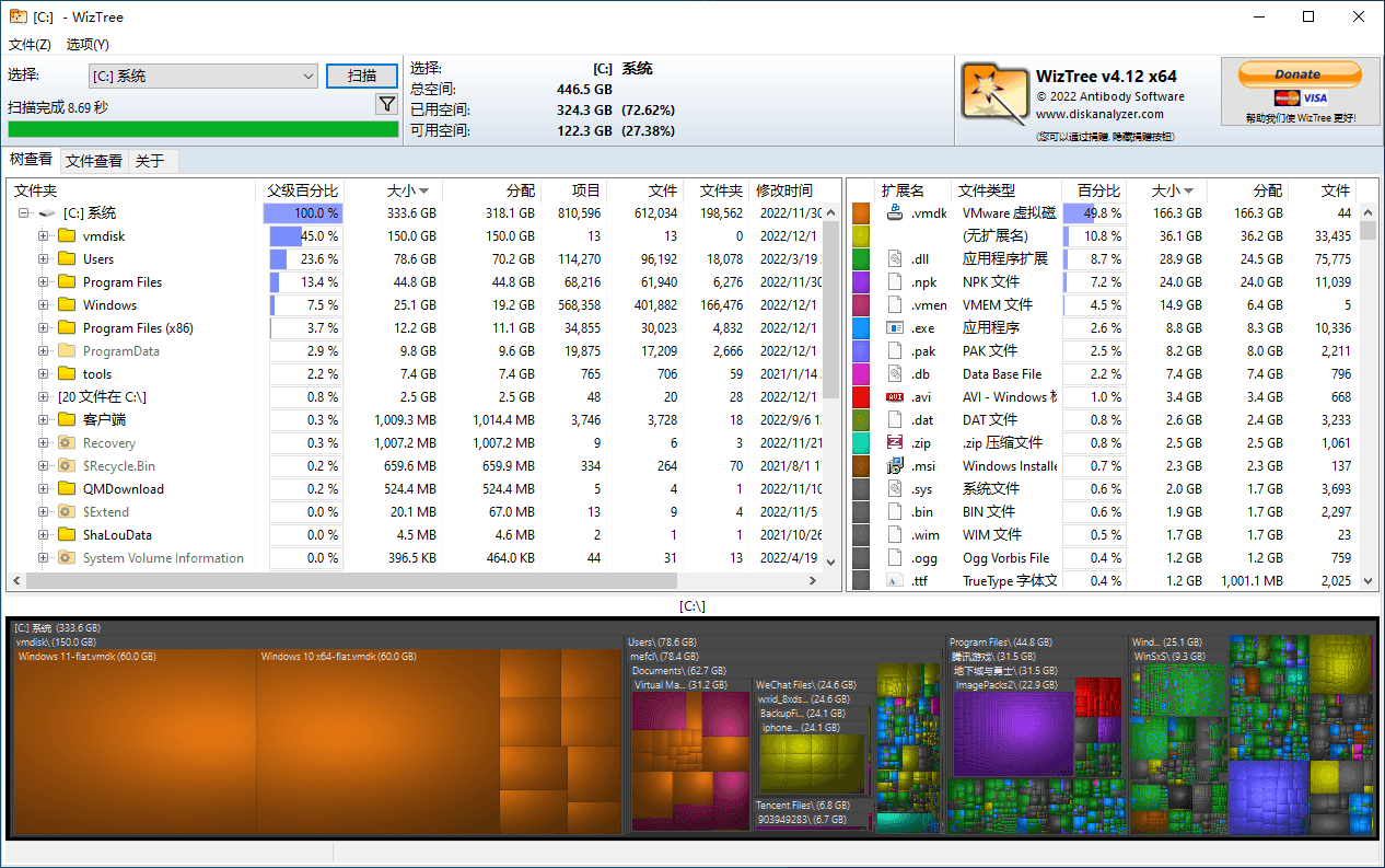 免费磁盘空间分析软件 | WizTree（4.23.0）-1